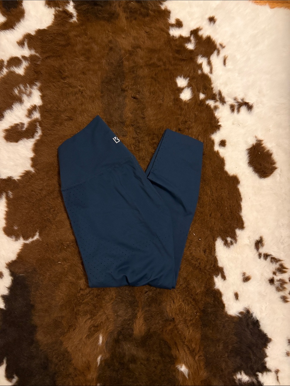 BuffBunny Navy Active Leggings with Perforated Detail